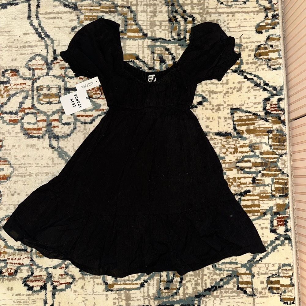 Aritzia Sunday Best Black Drifters Mini Dress